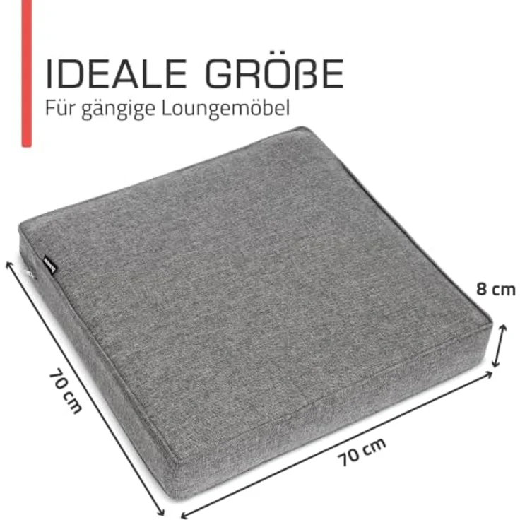 bomoe Outdoor Loungekissen, 8cm dickes Gartenkissen mit UV-Schutz, wasserabweisendem Bezug und atmungsaktivem Material – Bild 4