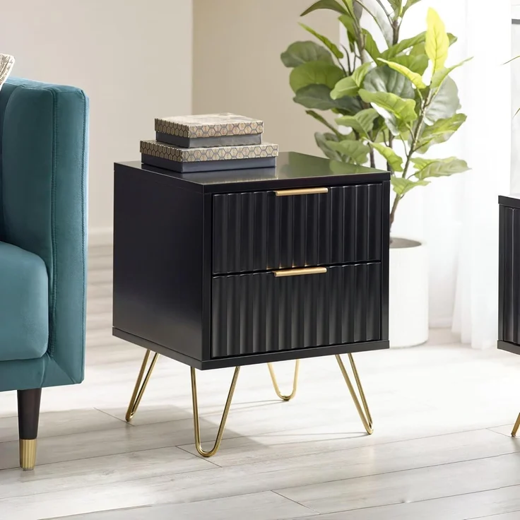 Julian Bowen Murano Lampentisch, Mattschwarz