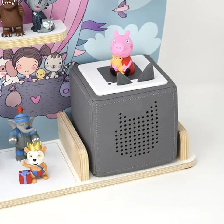stadtecken Kinder Regal für Musikbox I Geeignet für die Toniebox und ca. 50 Tonies I Perfekte Aufbewahrung für Kinderzimmer I zum Aufstellen oder Aufhängen (Oben, Mittel) – Bild 3