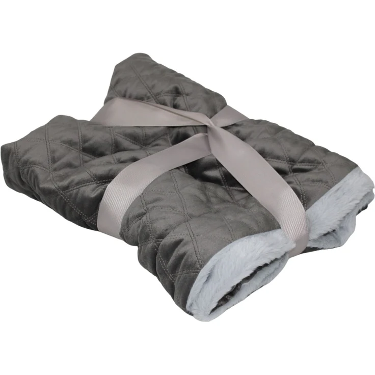 Pettimania Hundedecke mit Plüsch dunkelgrau/hellgrau, 65 x 84 cm, ca 1 cm dick – Bild 3