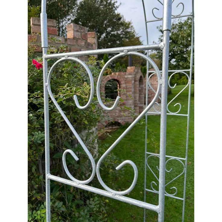 DanDiBo Rosenbogen Metall Verzinkt Massiv 120 cm Torbogen 96521 Wetterfest Rundbogen Volleisen Rankhilfe Gartenbogen Feuerverzinkt – Bild 3