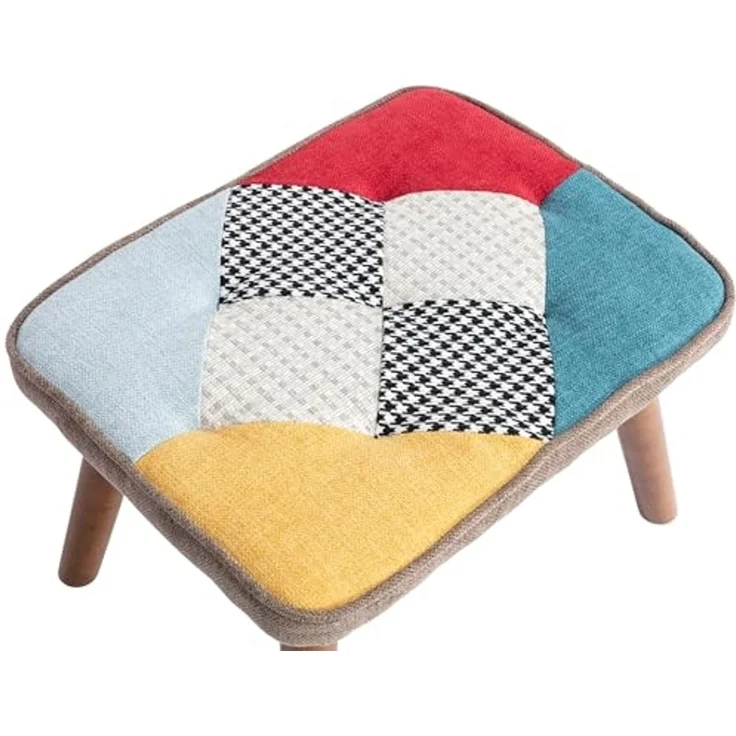 FurnitureR 1-er Set Patchwork Liegesessel, Buntes Design, Bequemes Polster, Holzrahmen, Vielseitige Verwendung, Stilvolle Sitzgelegenheit für Kinderzimmer – Bild 6