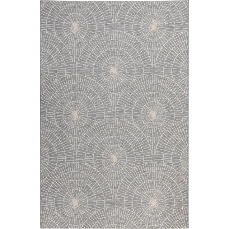 In- und Outdoor Teppich Nyland - Kreise, Farbe: Grau, Größe: 240x290 cm