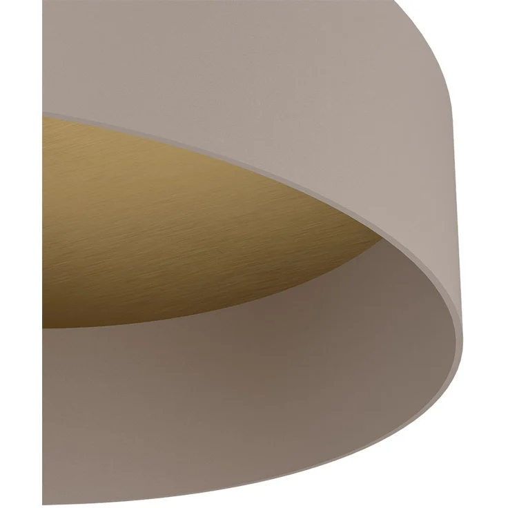 LED Deckenleuchte, Stahl, Holz, Taupe, Messing, D 42 cm – Bild 7