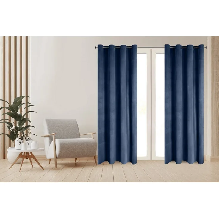 Eurofirany Vorhang Elegante Samtvorhänge 2er SET Ösen Blickdicht 140x250 cm, Prachtvoll und klassisch