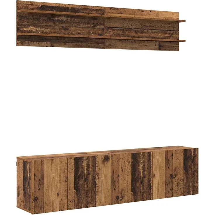 vidaXL TV-Einheiten Wandmontiert 6 pcs Altholz Holzwerkstoff 3403568 – Bild 1