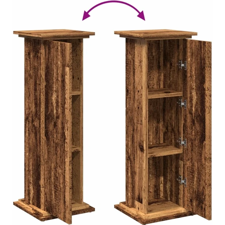 vidaXL Postament mit Stauraum, Holzwerkstoff, Altholz, 31 x 30 x 90 cm – Bild 8