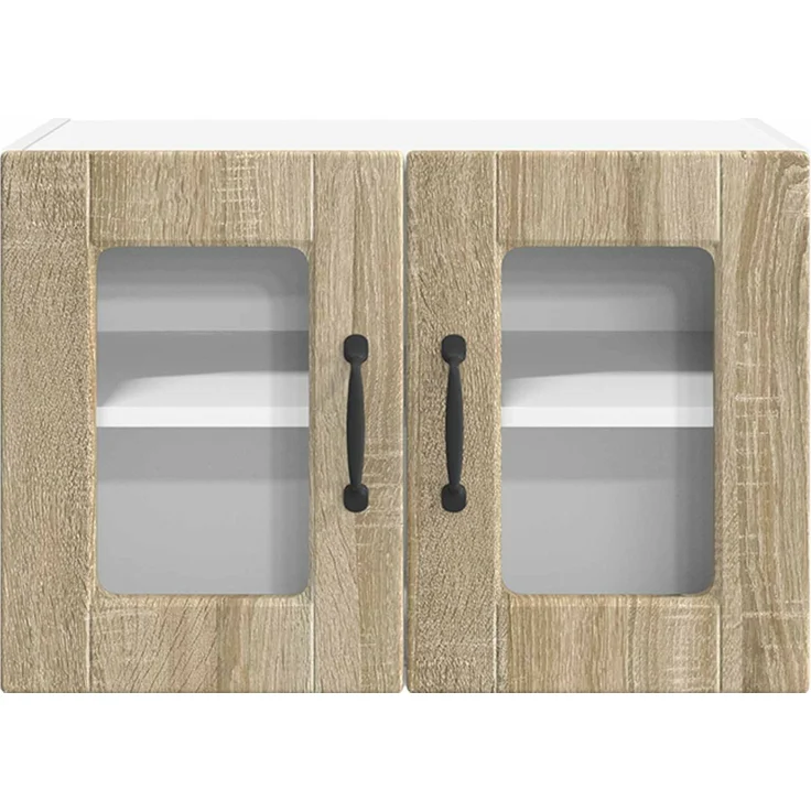 vidaXL Wandglas-Schrank PORTO Sonoma-Eiche 60 x 31 x 40 cm 885319 – Bild 6