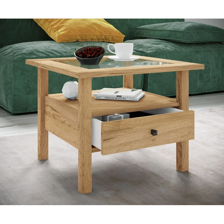 VCM Beistelltisch & Couchtisch Lingis 919157 Honig-Eiche H. 42 x B. 54 x T. 54 cm – Bild 4