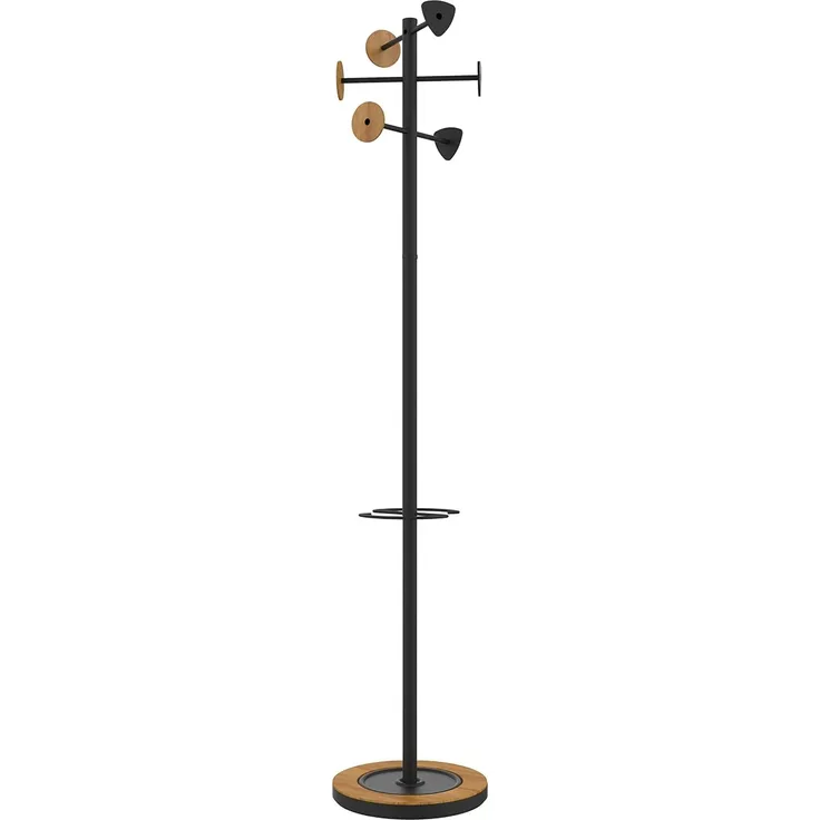 Unilux Garderobenständer BORA BAMBOO 400140808 178cm 6 Haken schwarz