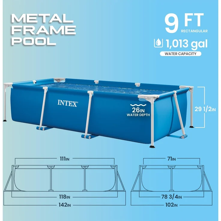 Intex 'Frame Swimming Pool Set Serie Family III', blau, 300 x 200 x 75 cm, rechteckig – Bild 2