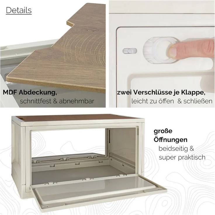 Trucky Faltbox Storage Box 45 L Camping Klappbox Klappkiste faltbar 50x35x29 cm Beige – Bild 4