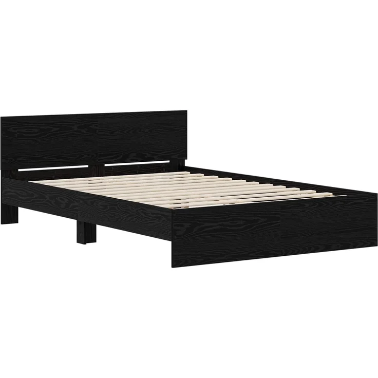 vidaXL Bettgestell mit Kopfteil Schwarz Eichen-Optik 140 x 200 cm 3445776 – Bild 3