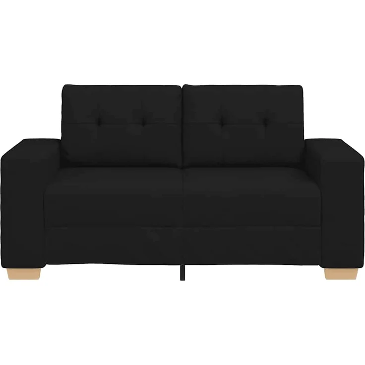 vidaXL Zweisitzer-Sofa Schwarz 160x77x82 cm Stoff 4105070 – Bild 4