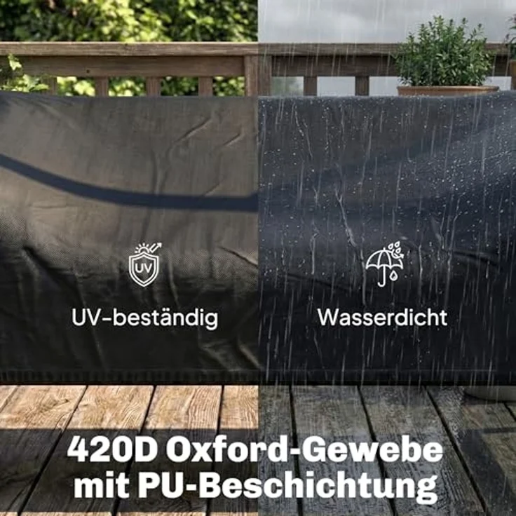 Outsunny Gartenmöbel-Schutzhülle Hollywoodschaukel Abdeckung (UV-Beständig Abdeckplane, 1-St, für 3-Sitzer Gartenschaukel), Wasserdicht, UV-beständig, mit Reißverschluss – Bild 4