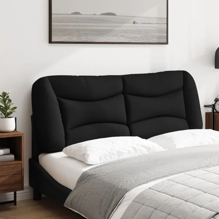 vidaXL Kopfteil-Kissen Schwarz 120 cm Stoff 374563 – Bild 3