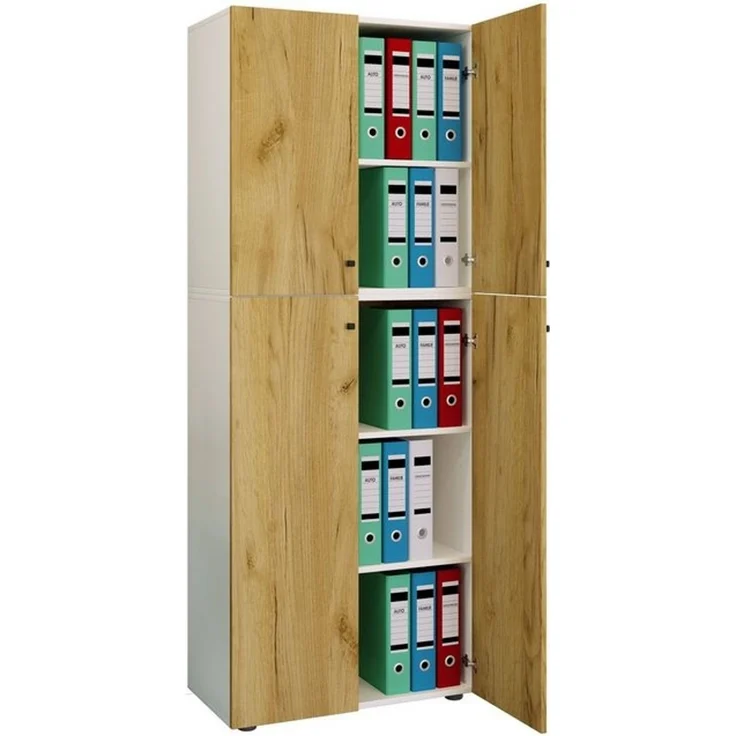 VCM Büroschrank Lona 919598 Weiß / Honig-Eiche B. 70 x H. 184 x T. 40 cm – Bild 4