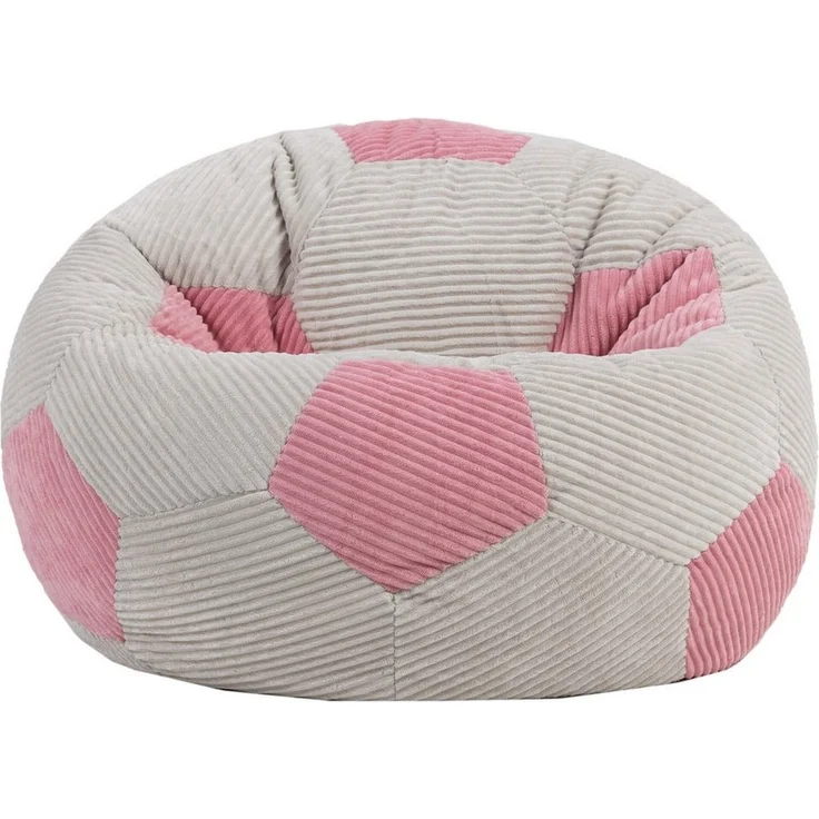 Icon Fußball Sitzsack Kinder, Rosa, Webstoff, Sitzsack Cord mit Füllung, Bequemer Kinder Sessel, Kuschelsessel, Lese Sessel, Schlafzimmer, Kinderzimmer, Wohnzimmer – Bild 2