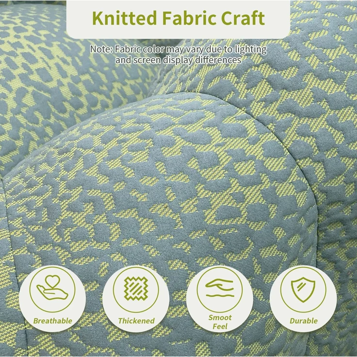 Sitzsack mit Memory-Schaumflocken, ergonomisch, 112x105x74 cm, Gelb/Grau – Bild 4