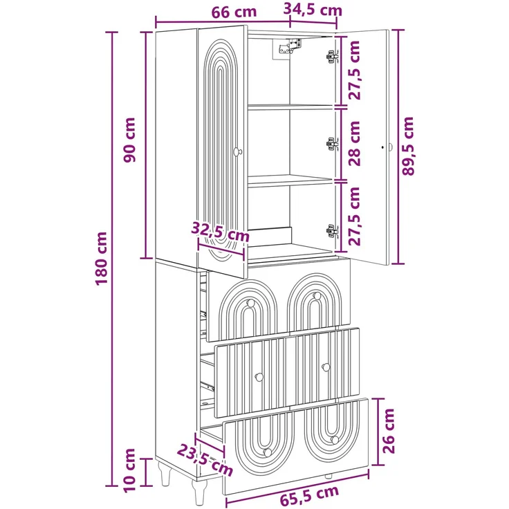 vidaXL Schrankset 2 pcs 66 x 34,5 x 90 cm Holzwerkstoff 3416462 – Bild 8
