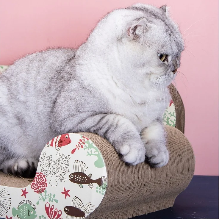nobleza Kratzpappe Katzenkratzbrett mit Katzenminze Kratzbrett für Katzen – Bild 3