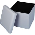 ECHTWERK Sitzwürfel StoreCube, faltbar, circa 38 x 38 x 38 cm, Kunstleder, Aufbewahrungsbox, weiß