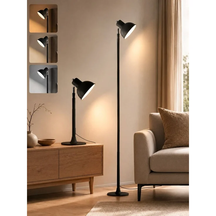 Lapamax Stehlampe Höhenverstellbare LED Tischleuchte 45–145 cm, 3 Lichtfarben, USB, dimmbar, LED, warmweiß, neutralweiß, kaltweiß, 150° schwenkbar Leselampe mit USB-Anschluss und Metallfuß – Bild 1