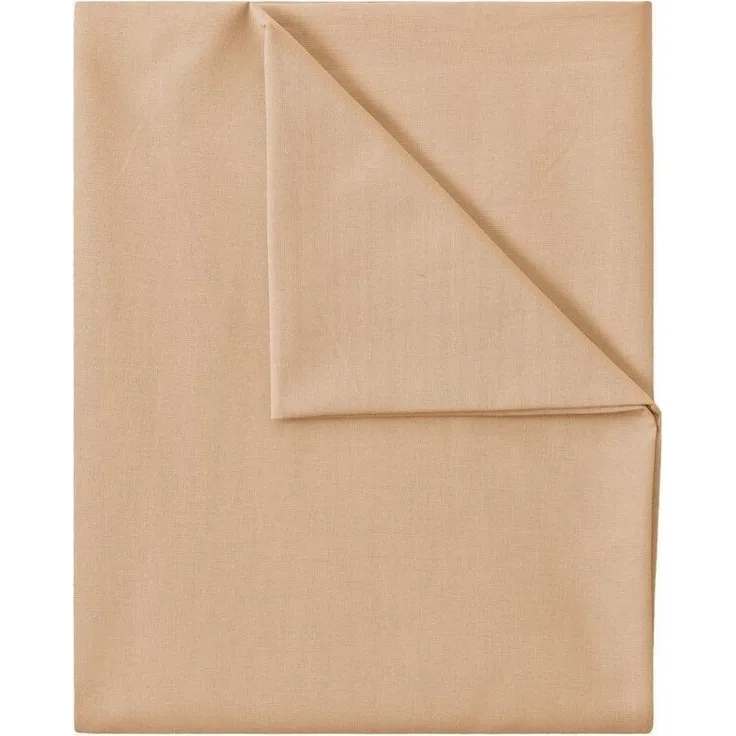 GREEN MARK Textilien Betttuch gewebtes Leintuch Betttuch, 100% Baumwolle, Gummizug: ohne, (1 Stück), weich und pflegeleicht, viele Variationen, 140x200 cm, Sand