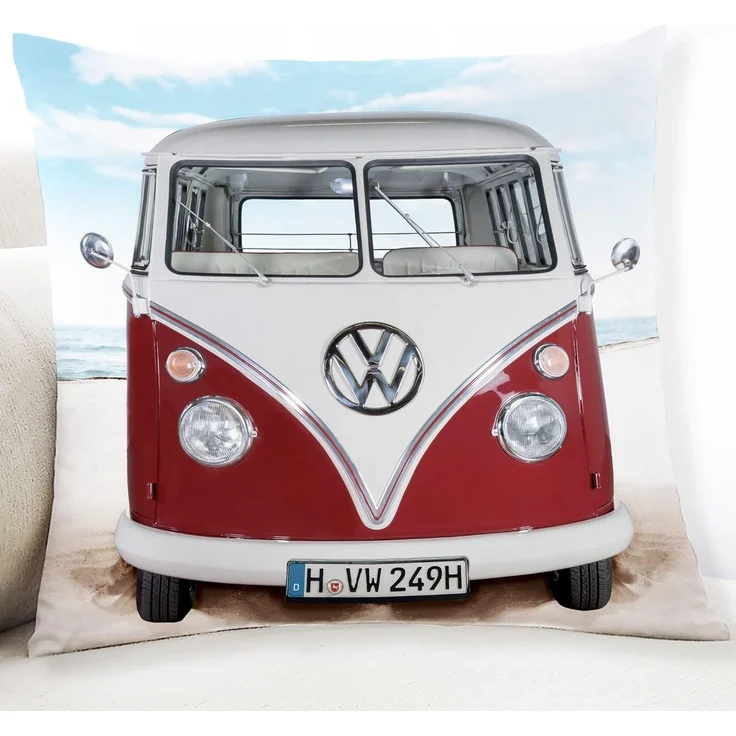 BERONAGE Dekokissen VW Volkswagen Bulli T1 Kissen 089 Beach 40 x 40 cm Kuschelkissen, passend zur Bettwäsche, ideal für Sofa, Couch, Bett, Auto, Camping – Bild 2