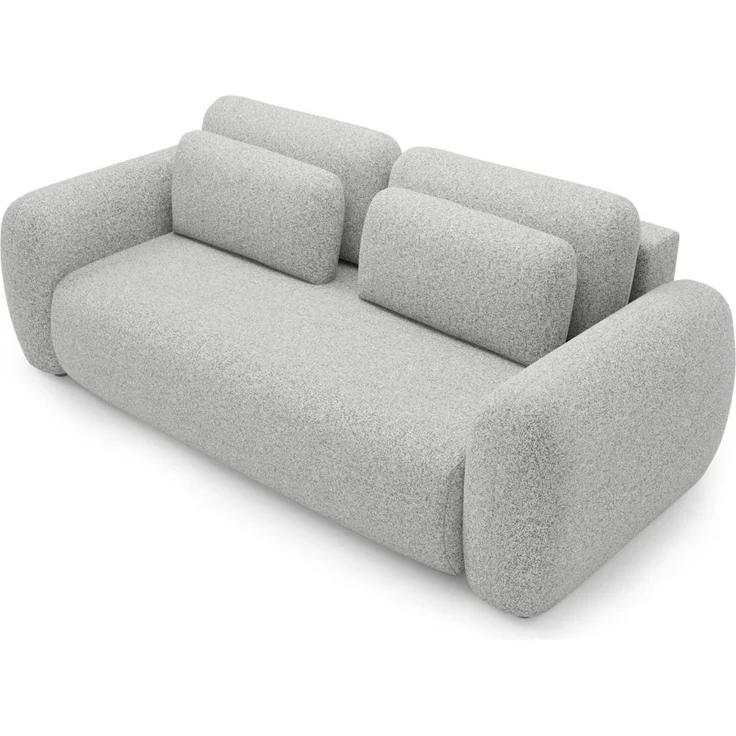 Sofa 3-Sitzer mit Schlaffunktion GASTON in Stoff Puente Hellgrau – Bild 2