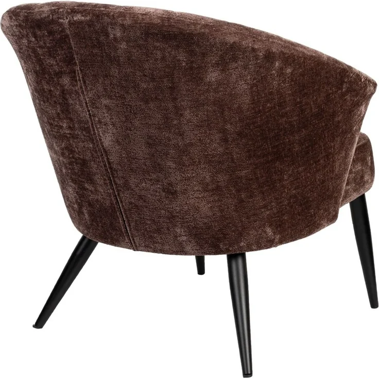 Loungesessel Georgia Dutchbone Lila mit Samtbezug und Metallbeinen – Bild 3