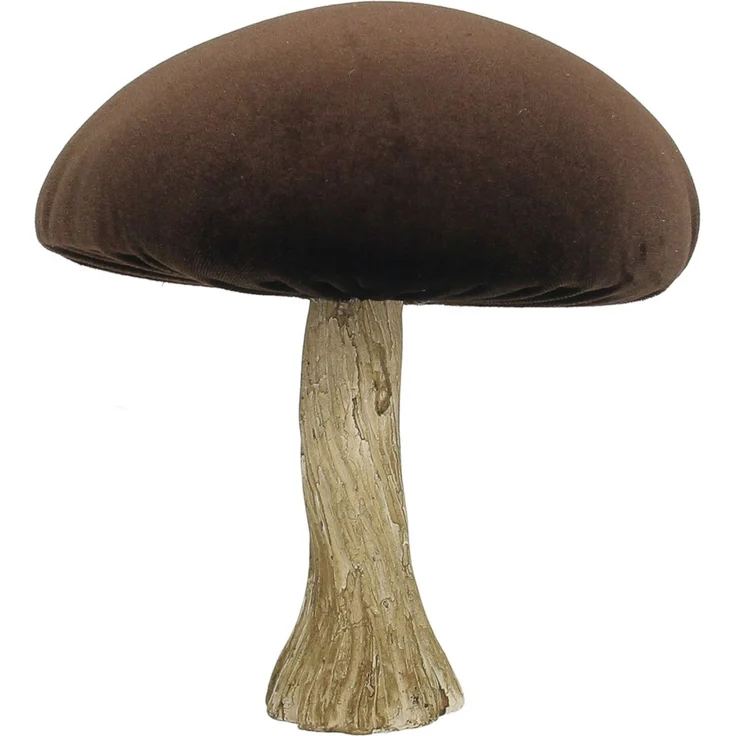 Dekoria Deko-Figur Velvet Mushroom 17 cm brown