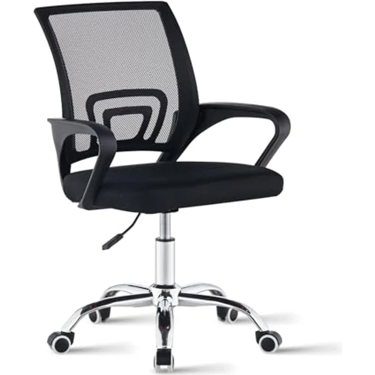TUKAILAI Bürostuhl Ergonomisch, Schreibtischstuhl aus Netzstoff, Chefsessel mit Lendenwirbelstütze, Armlehne, Höhenverstellbar, 360° Drehbar, Computerstuhl Arbeitsstuhl für Zuhause Büro, Schwarz – Bild 2