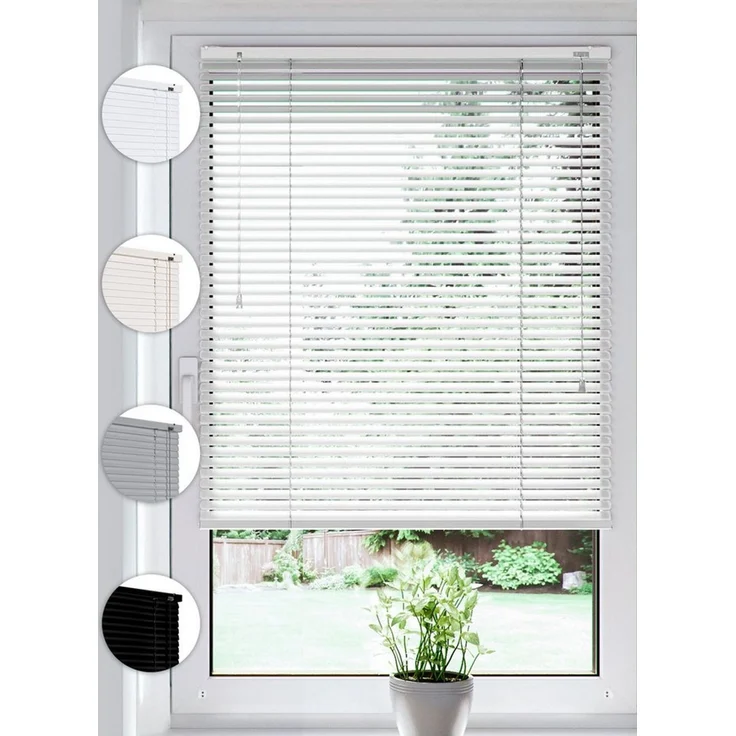 Sonello Jalousie Klemmfix ohne u. mit Bohren 35cm x 130cm Weiß Aluminium Jalousette, Klemmfix, Inkl. Halterung für Decken- u. Wandmontage Alu Jalousie Fenster u. Tür, Blickdicht freihängend – Bild 1