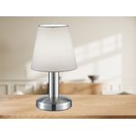 Tischlampe MATS II Stoff Lampenschirm Weiß Touchfunktion EIN/AUS, Höhe 24 cm