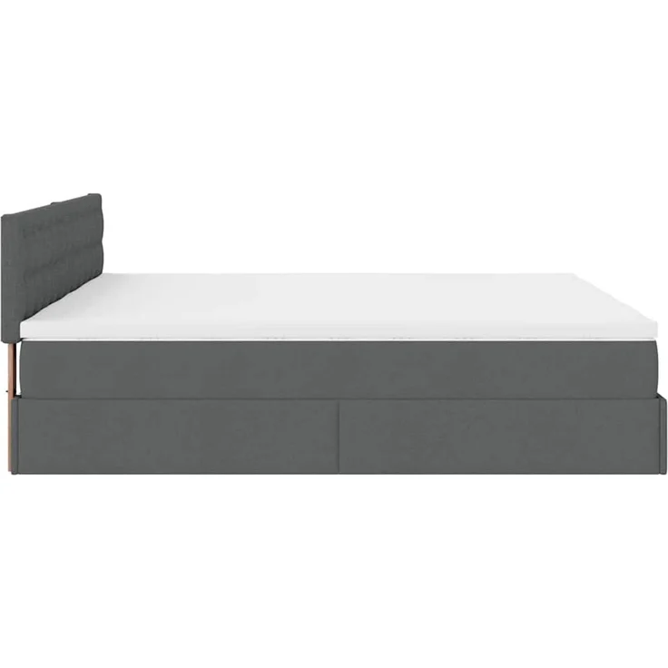 vidaXL Ottoman-Bett mit Matratzen Dunkelgrau 200x200 cm Stoff 3312044 – Bild 9