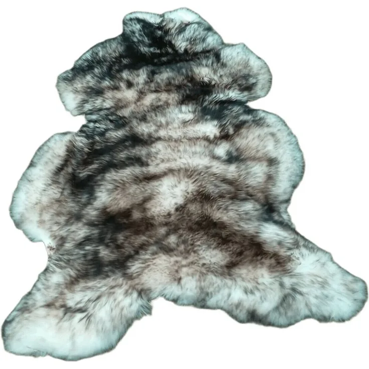 Provellus Fellteppich Öko Schaffell XXXL – Dunkel geflammt Naturfell ca. 140×85 cm