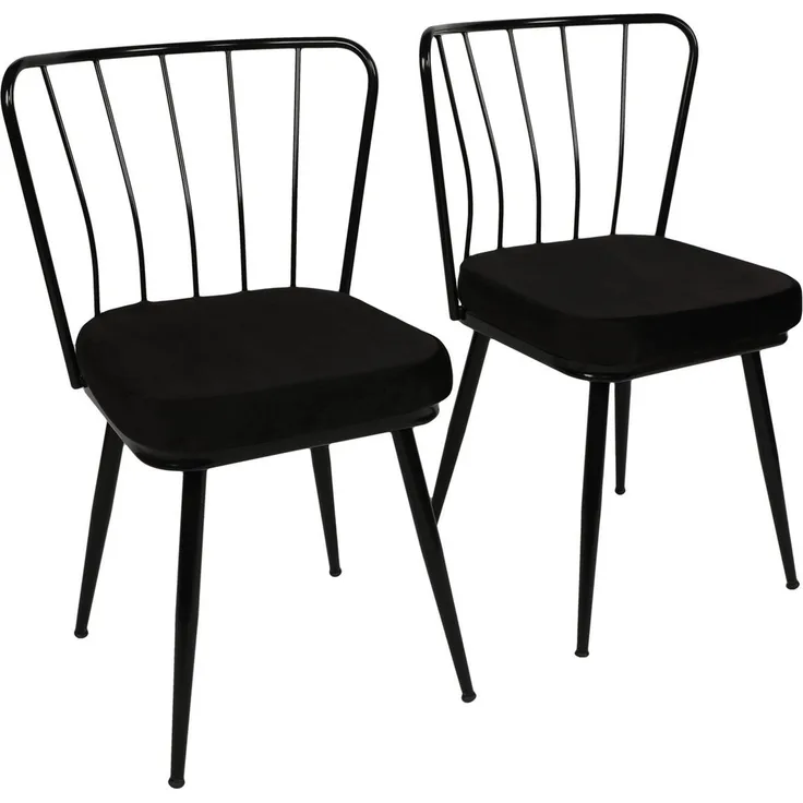 Skye Decor 'Yıldız 943 V2' Stuhlset (2-teilig), Schwarz, 43 x 82 x 42 cm