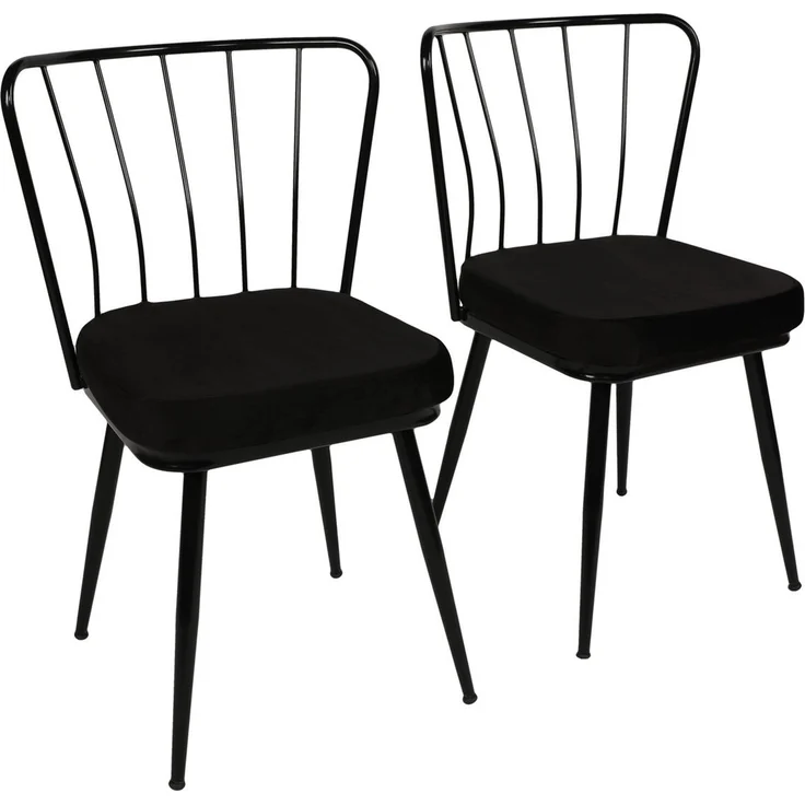 Skye Decor 'Yıldız 943 V2' Stuhlset (2-teilig), Schwarz, 43 x 82 x 42 cm – Bild 1