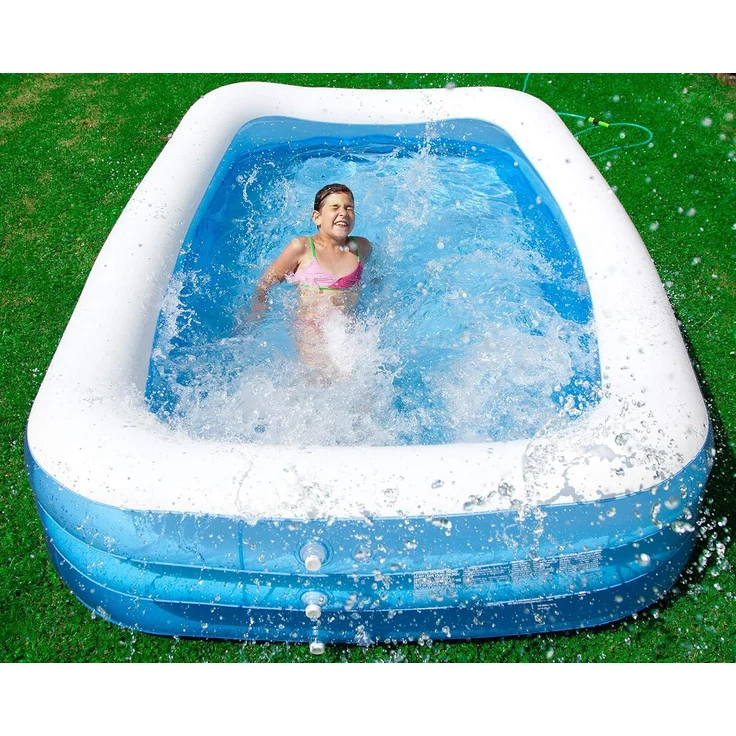 Bestway Pool aufblasbares Planschbecken 305x183x46cm Schwimmbecken + 2X Wasserkanonen 66cm – Bild 2