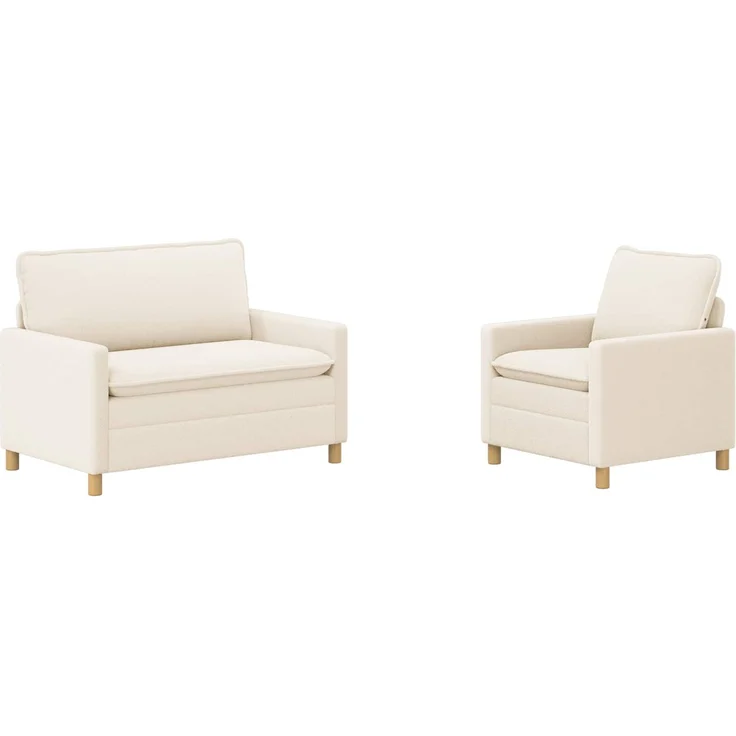 vidaXL Sofa Set 2 stk. Creme Stoff 3417036 – Bild 2