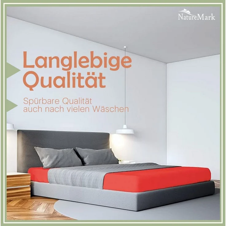 NatureMark - Mikrofaser SPANNBETTLAKEN zum Sparpreis! viele Größen und Farben Markenware (120x200 cm, rot) – Bild 4
