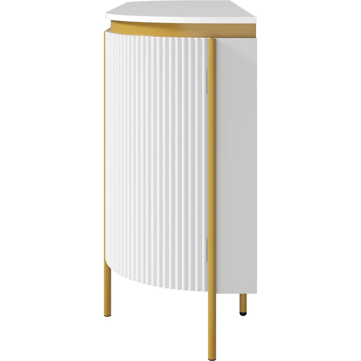 ZUBALIYA Sideboard 140x38x80 cm, mit 4 Türen, aus MDF, Weiß – Bild 23