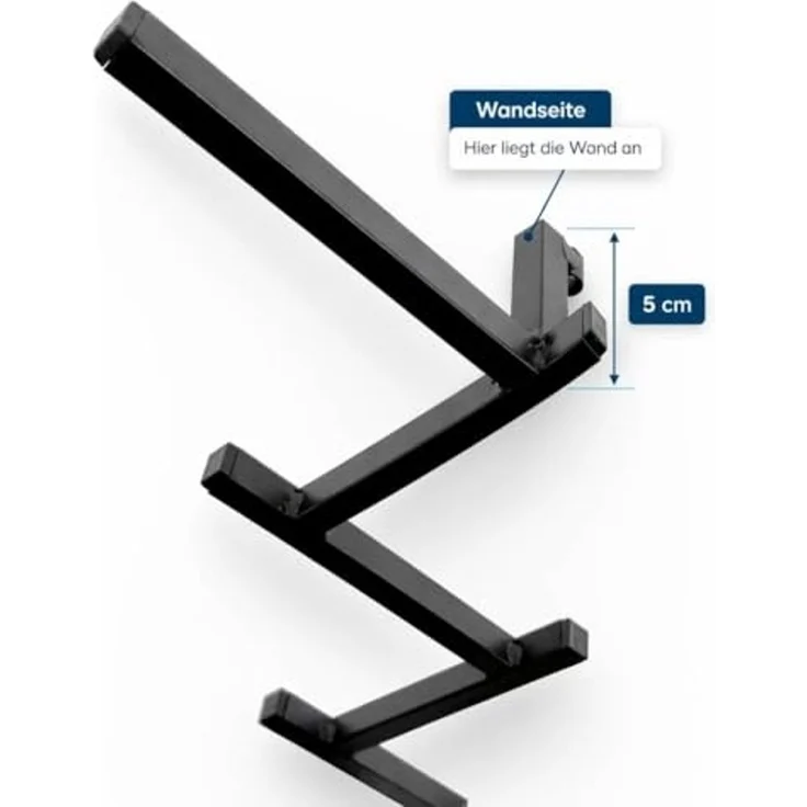 DanDiBo Tassenhalter Wand Metall Hakenleiste mit 10 Haken 96280 Schwarz 80 cm Tassenhaken Küche Becherhalter Tassenständer Tassenregal Wandmontage – Bild 3