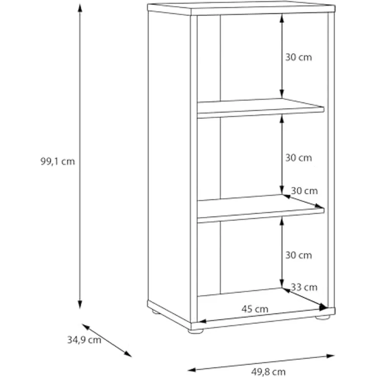 Forte Alice Springs schmaler Schrank 50, modern-minimalistisch, 1-türig, Wohn-/Schlafzimmer, Beistellschrank, Holzwerkstoff, Kaschmir Beige, 49,8 cm breit x 99,1 cm hoch x 34,9 cm tief – Bild 7