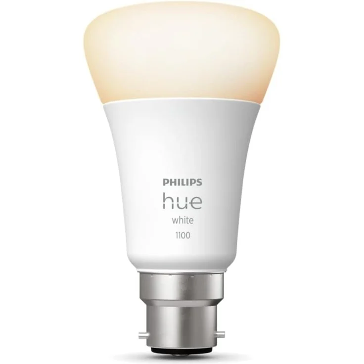 Philips Hue Intelligente Glühbirne, Weiß, B22-Bajonettsockel, 1100 Lumen (entspricht 75 W), funktioniert mit Alexa, Google Assistant und Apple Homekit – Bild 1