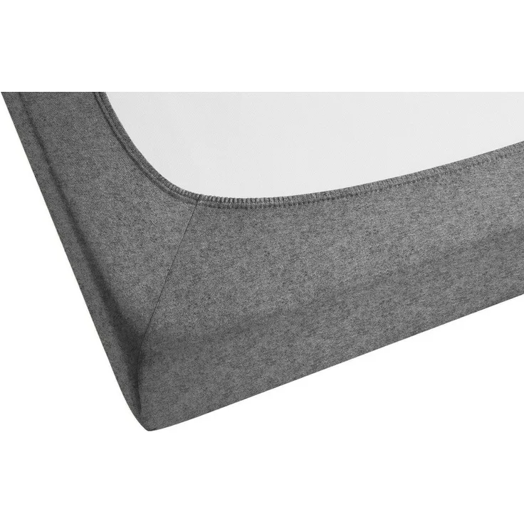 biberna Melange-Flanell Spannbetttuch 0841380 MELANGE UNI, titanium, 1x 90x190 cm - 100x200 cm