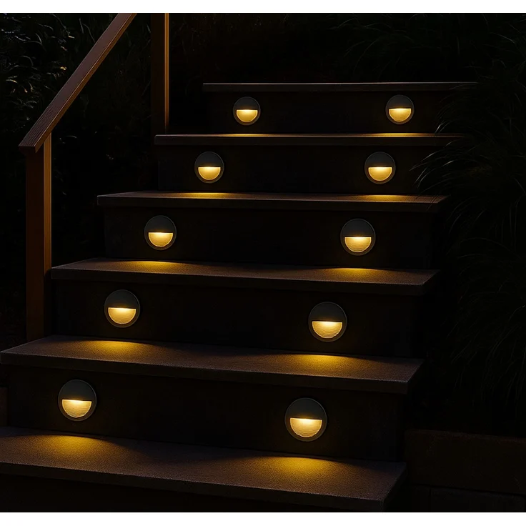 LED Stufenleuchte, IP65, schwarz, rund, D 15 cm – Bild 6