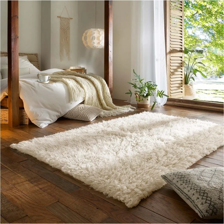 TaraCarpet Flokati-Teppich TaraCarpet Flokati Diana aus Schurwolle, rechteckig, Höhe: 45 mm, Schafwollteppich Langflor Wohnzimmer Schlafzimmer Esszimmer 70X140 – Bild 5