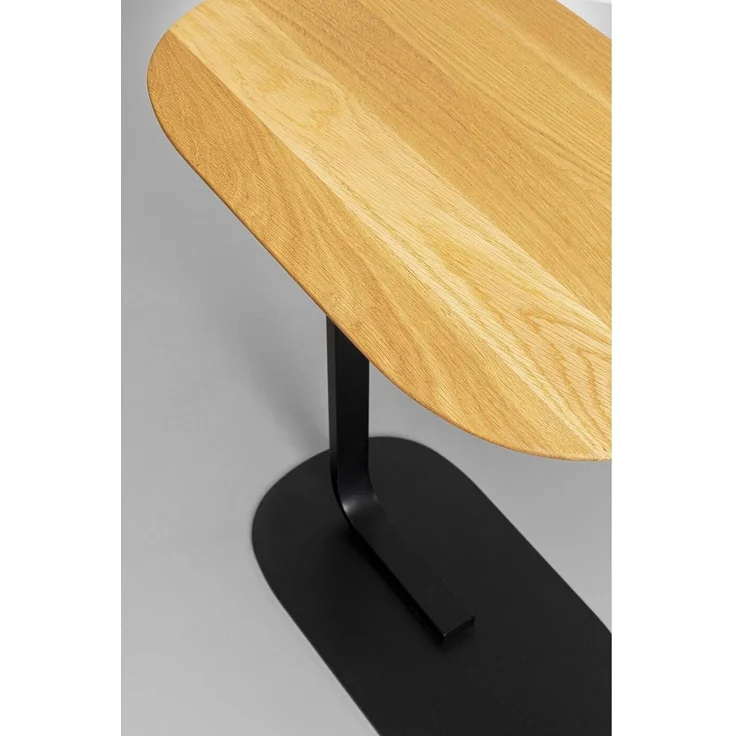 Kare Design Beistelltisch Tassilo, Schwarz, C-Form für Laptop, Mobiler Kaffeetisch, Couchtisch, Wohnzimmertisch, Rechteckig, Skandi Style, Massivholz Tischplatte, Stahl Fuß, 56 x 58,5 x 34 cm (H/B/T) – Bild 2